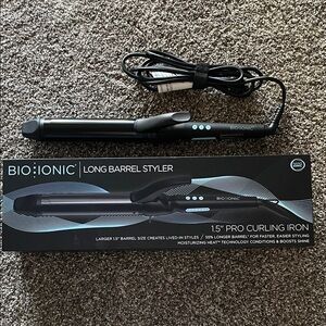 Bio Ionic Black Long Barrel Styler Curling Iron